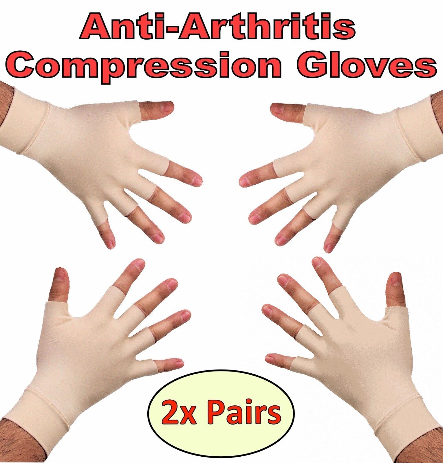 1 Pairs Anti Arthritis Health Therapy Gloves Compression Hand Pain ...