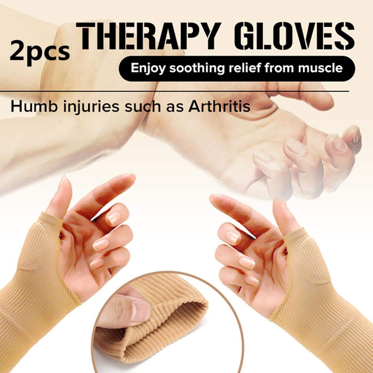 2pcs Soft Hand Therapy Gloves Thumb Support Brace Wrist Gloves ...