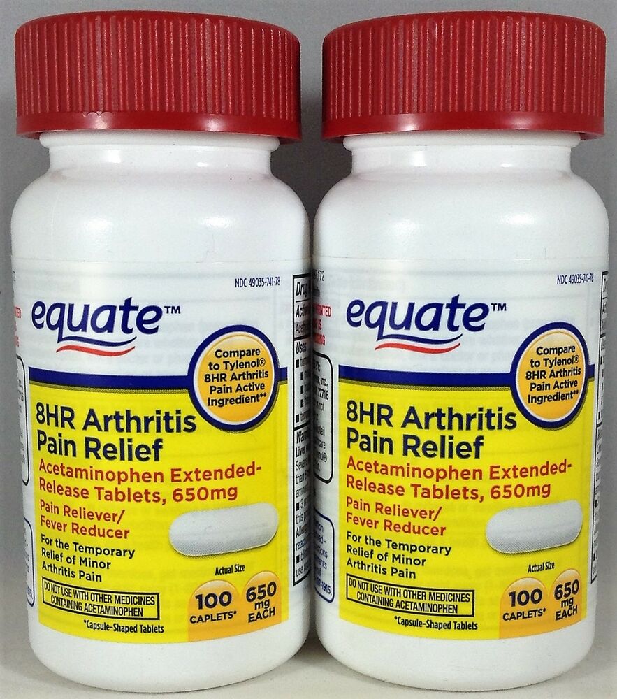 2pk Equate Arthritis Pain Relief Acetaminophen Extended Release 650mg ...