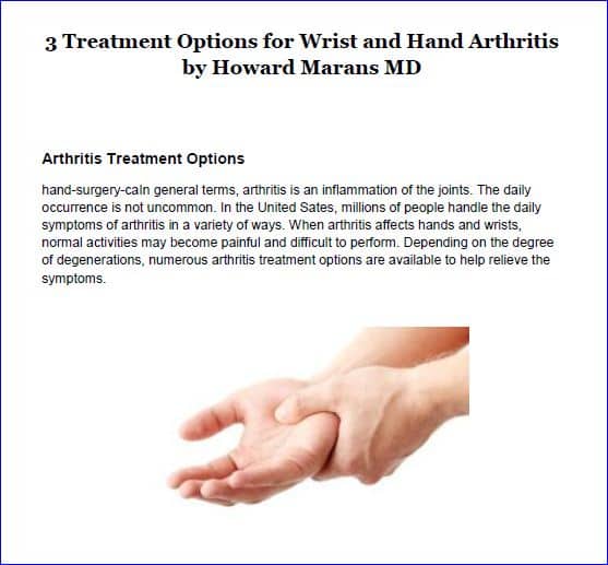 3 Treatment Options for Wrist and Hand Arthritis