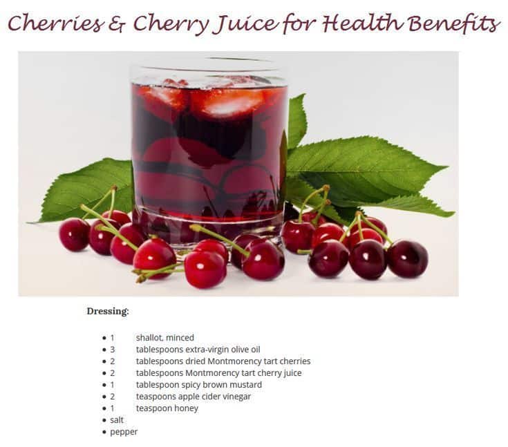 Add cherries &  cherry juice to dressings &  drinks for gout arthritis ...