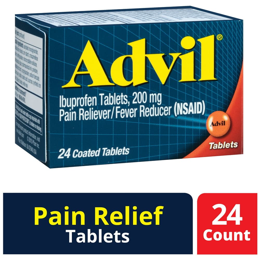 Advil Coated Tablets Pain Reliever and Fever Reducer, Ibuprofen 200mg ...