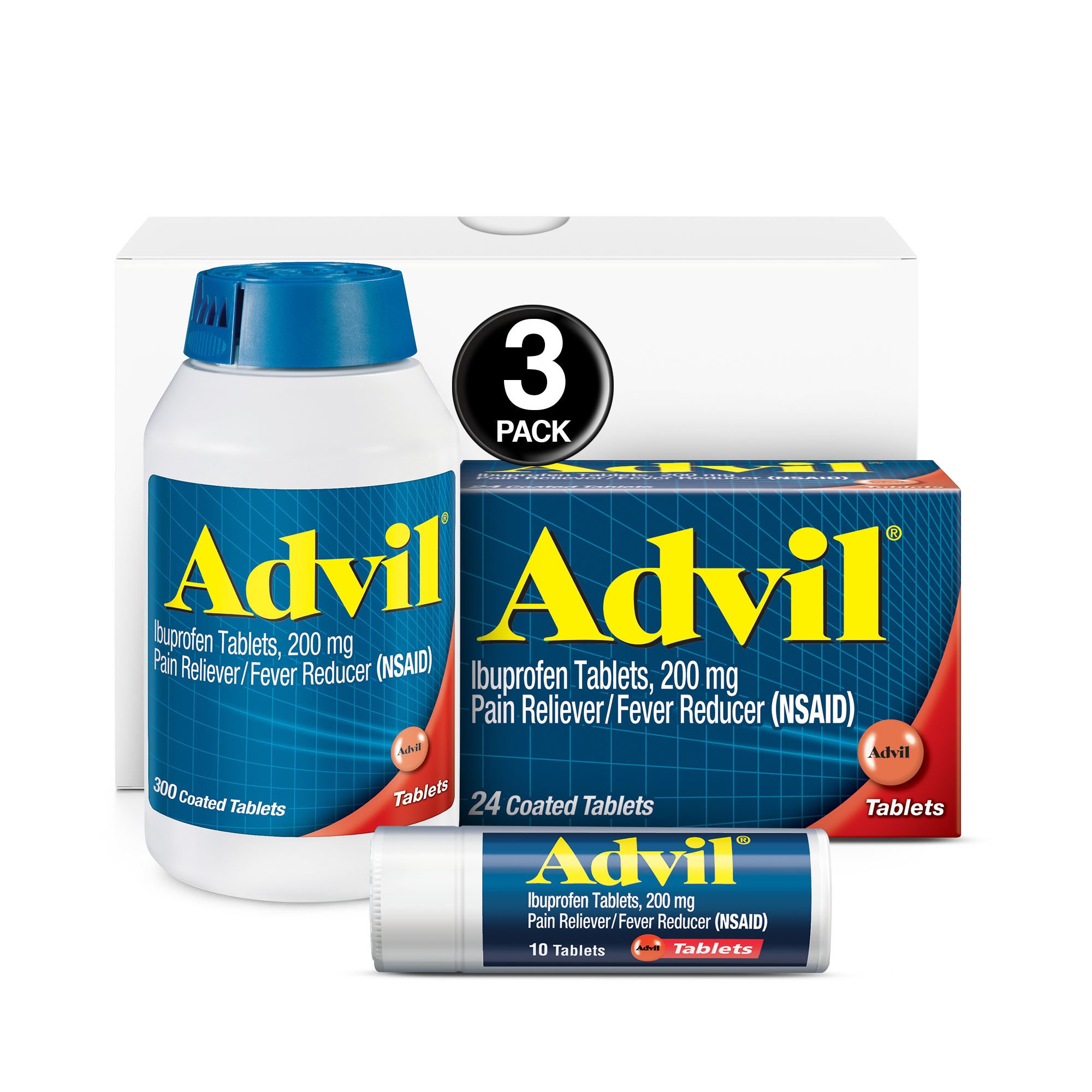 Advil Coated Tablets Pain Reliever and Fever Reducer ...