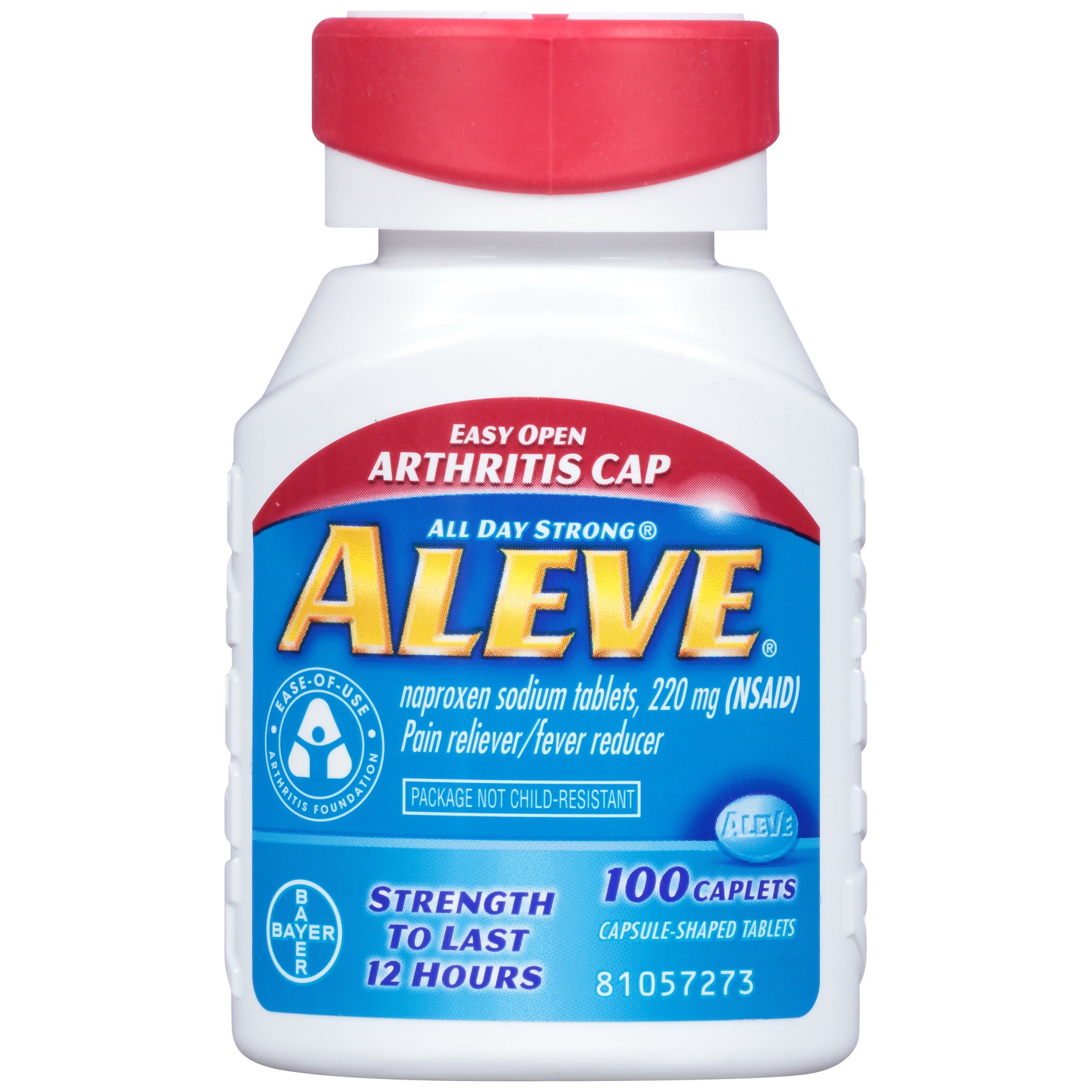 Aleve 220 mg Naproxen Sodium Caplets with Easy Open Arthritis Cap ...