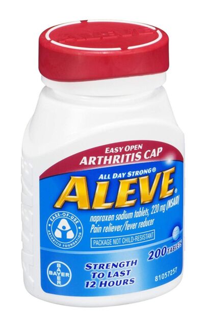 Aleve Easy Open Arthritis Cap Pain Reliever/Fever Reducer Tablets , 200 ...
