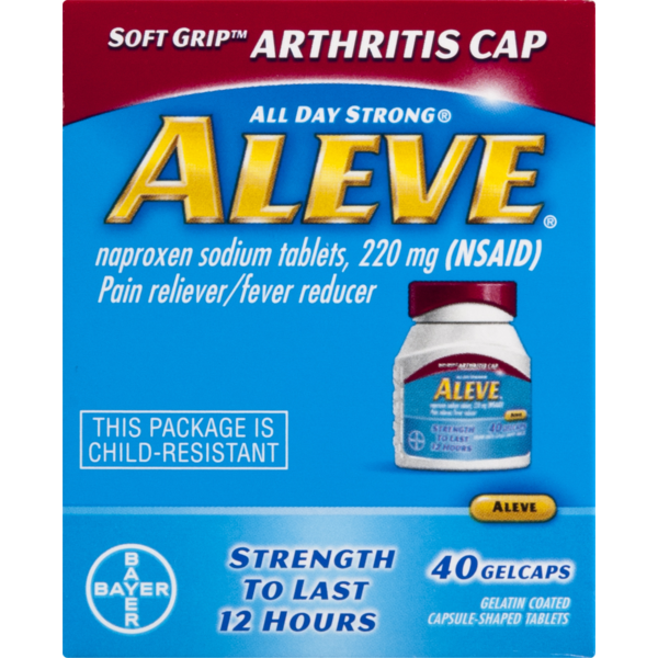 Aleve Pain Reliever/Fever Reducer Gelcaps Soft Grip ...
