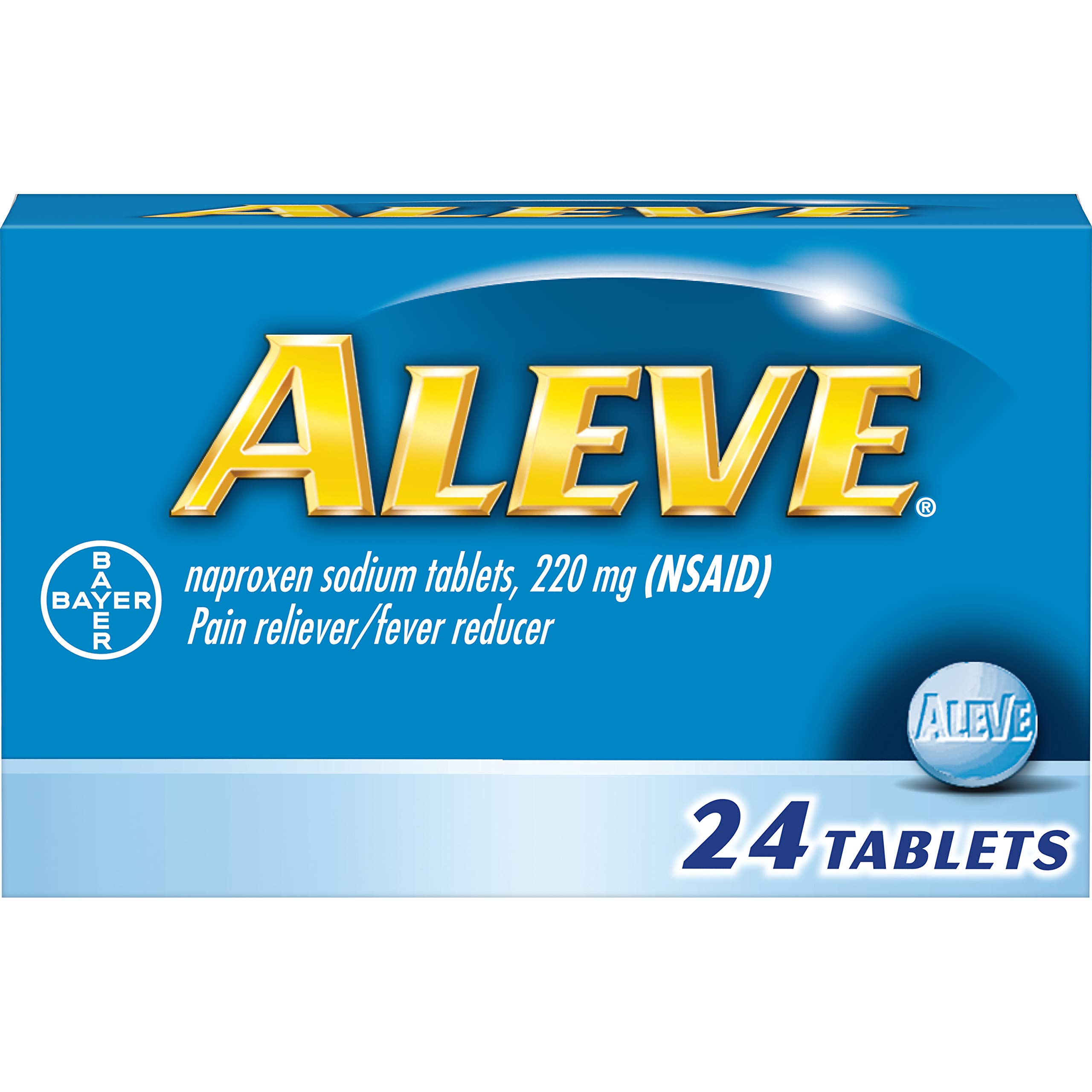 Aleve Pain Reliever/Fever Reducer Tablets, 24 ea