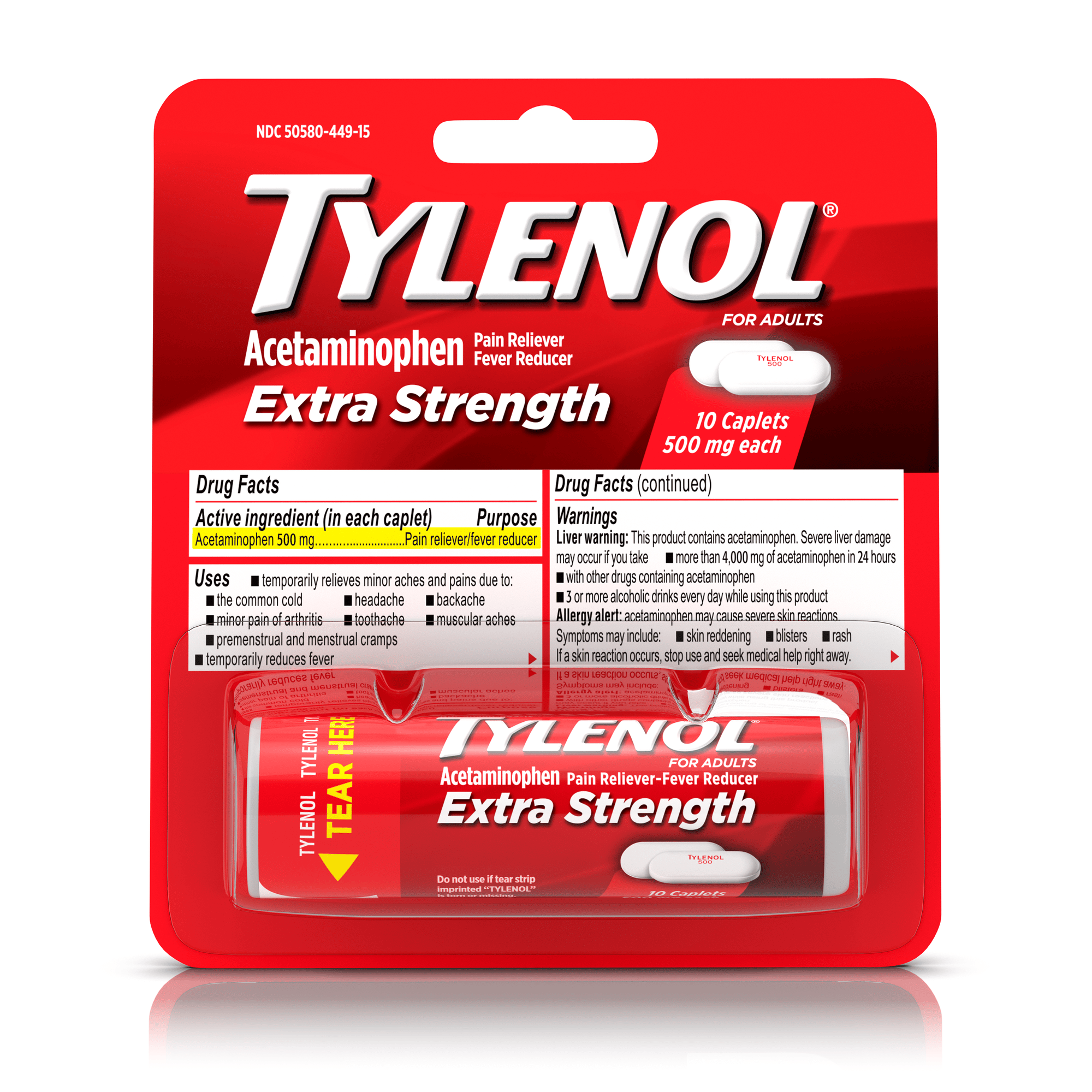 Amazon.com: Tylenol Extra Strength Caplets,12 Vials, 10 Count: Health ...