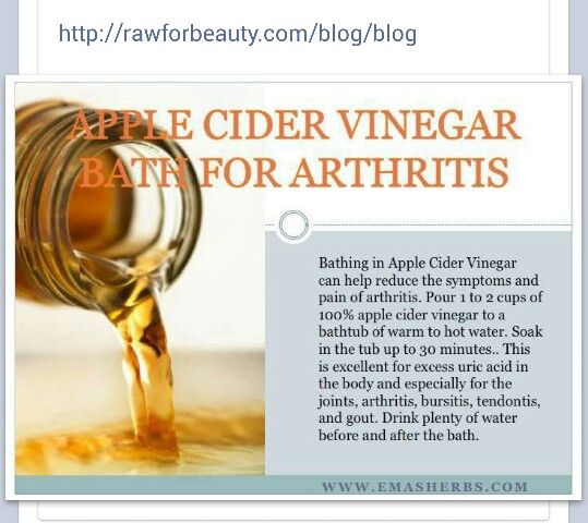 Apple cider vinegar baths for arthritis