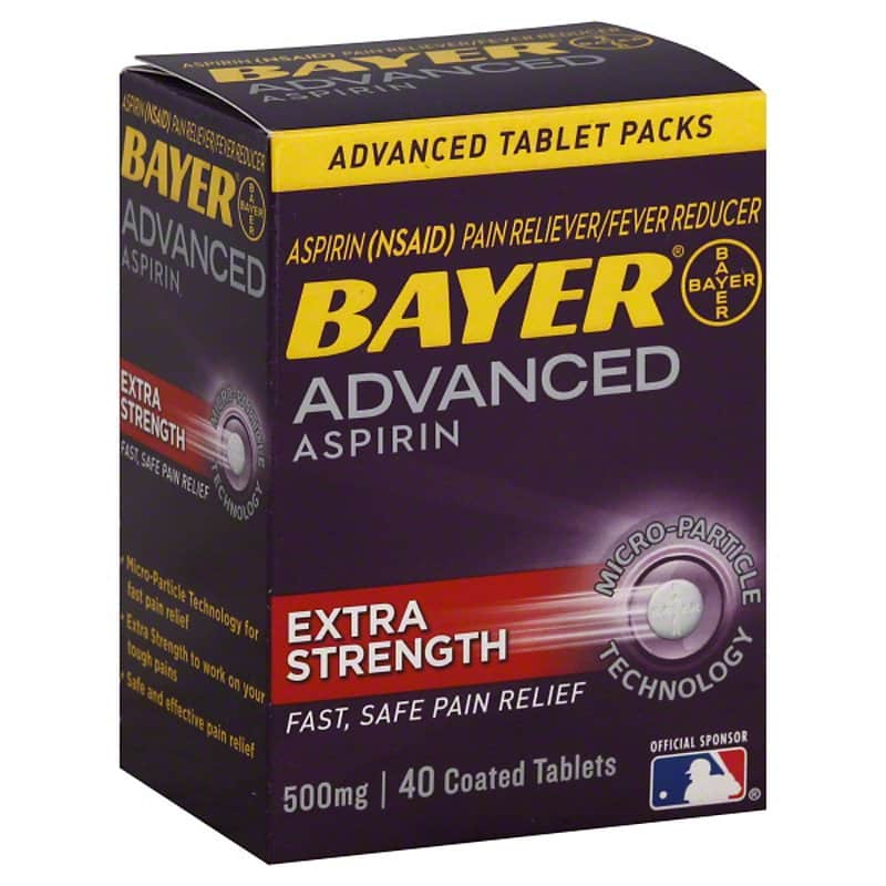 Bayer Advanced Aspirin Extra Strength Pain Reliever/Fever Reducer 500 ...