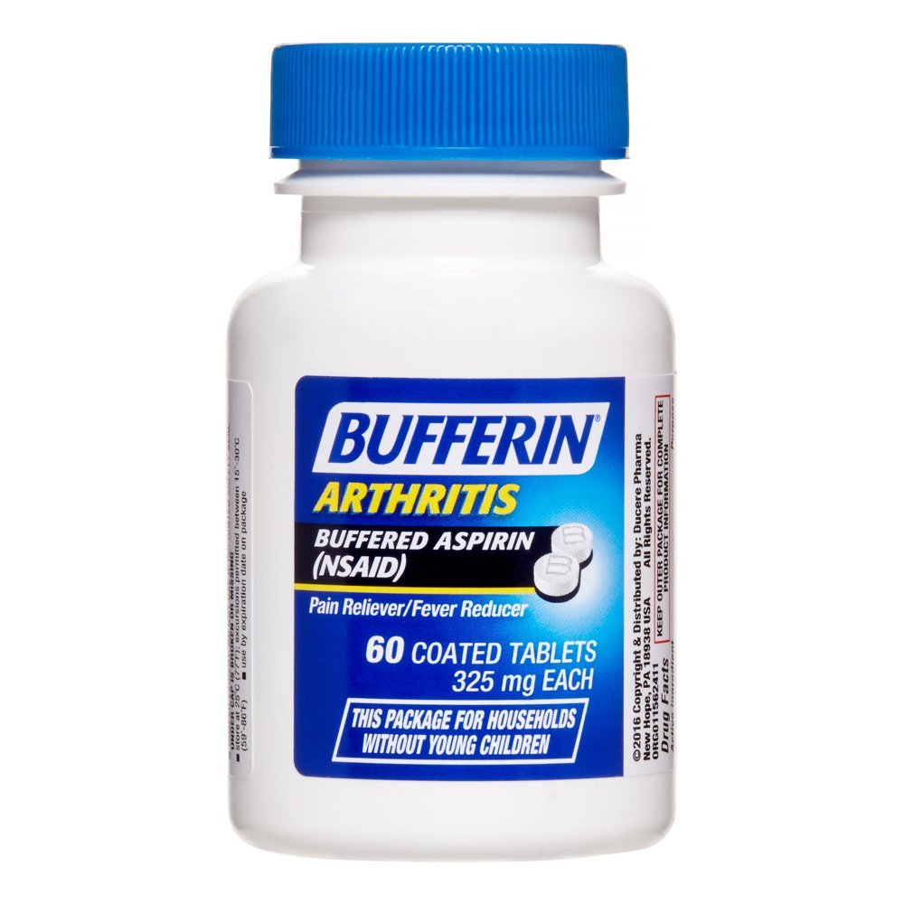 Bufferin Buffered Aspirin Tablets, Arthritis, 60 Ct ...