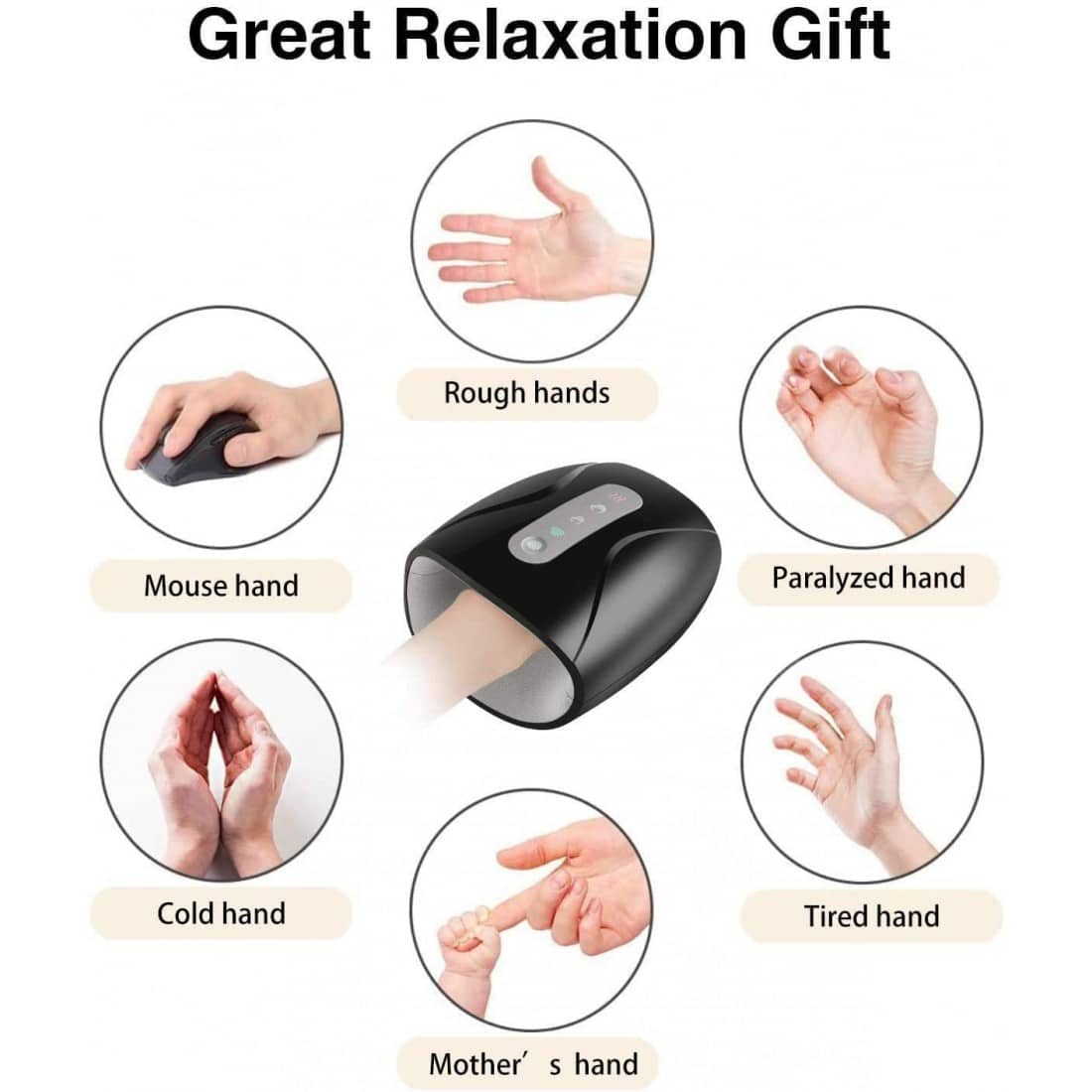 Cordless Massager with Air Pressure Electric Hand Massager for Palm ...