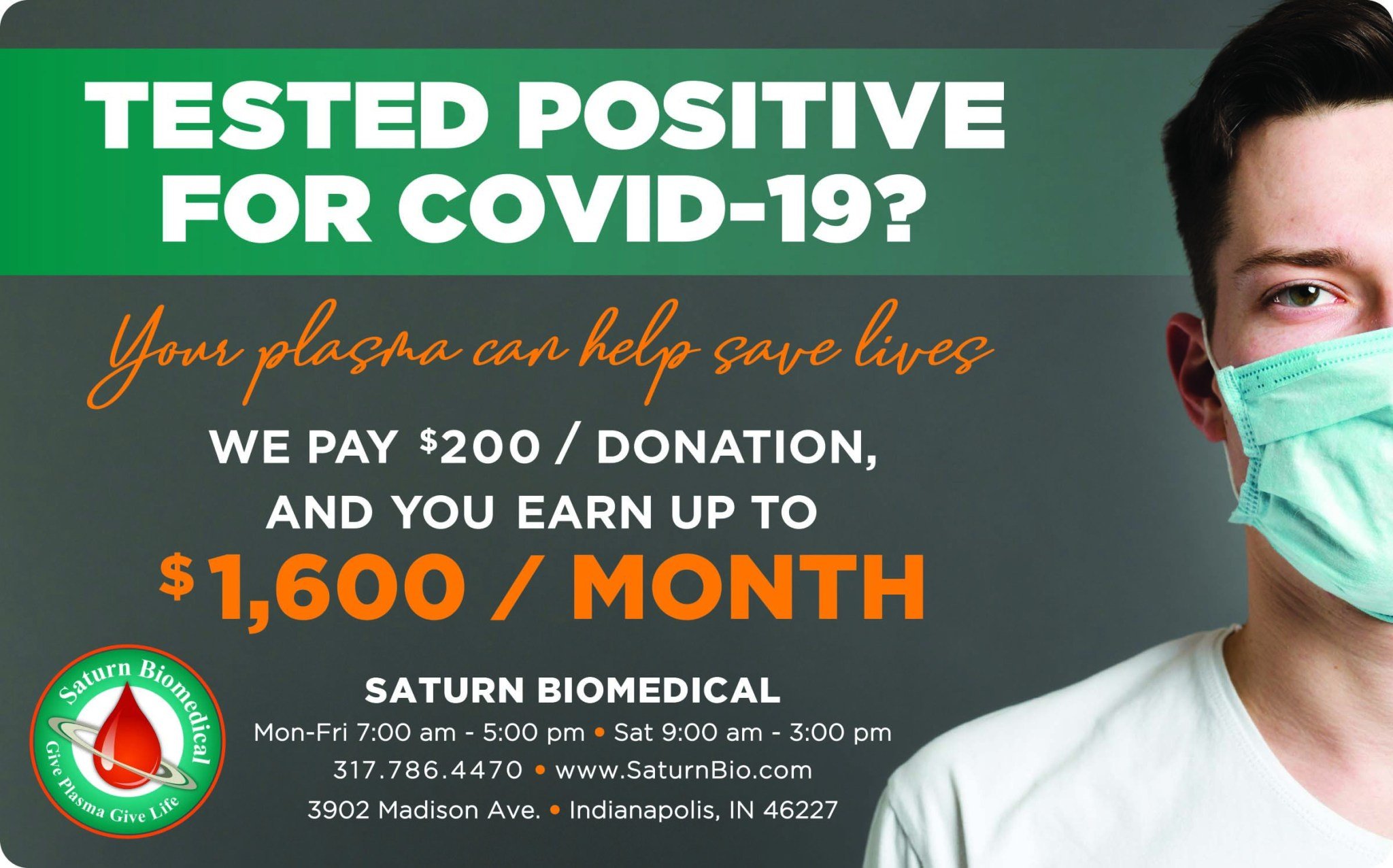 COVID 19 Plasma Donors needed to help others, Call today, earn $200 per ...