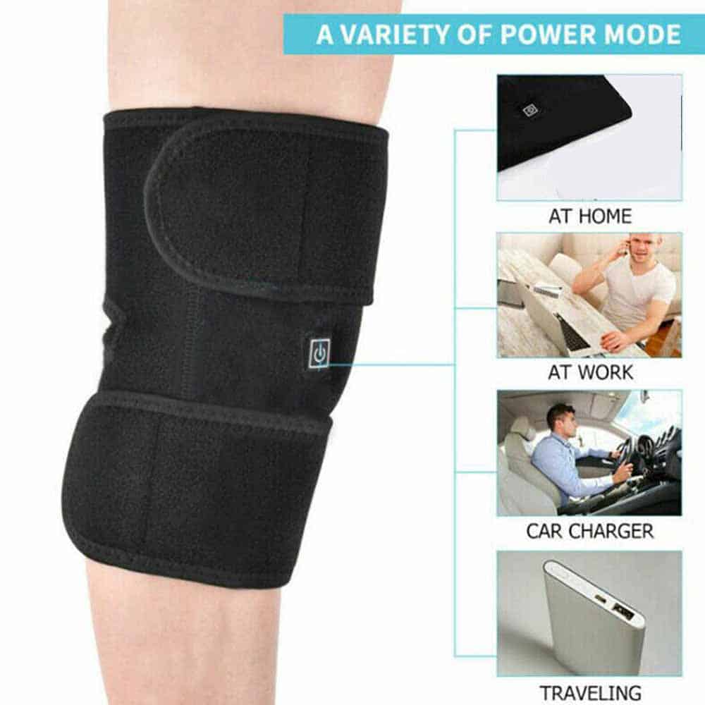Electric Knee Pads Brace Arthritis Pain Relief Therapy Leg Heated Warm ...