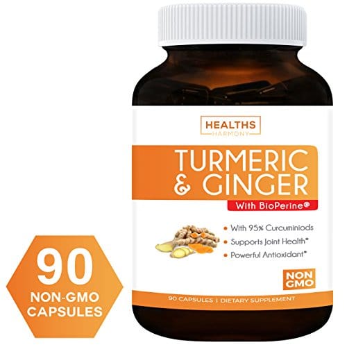 GINGER TURMERIC CURCUMIN Supplement Capsules: Organic Joint Support ...