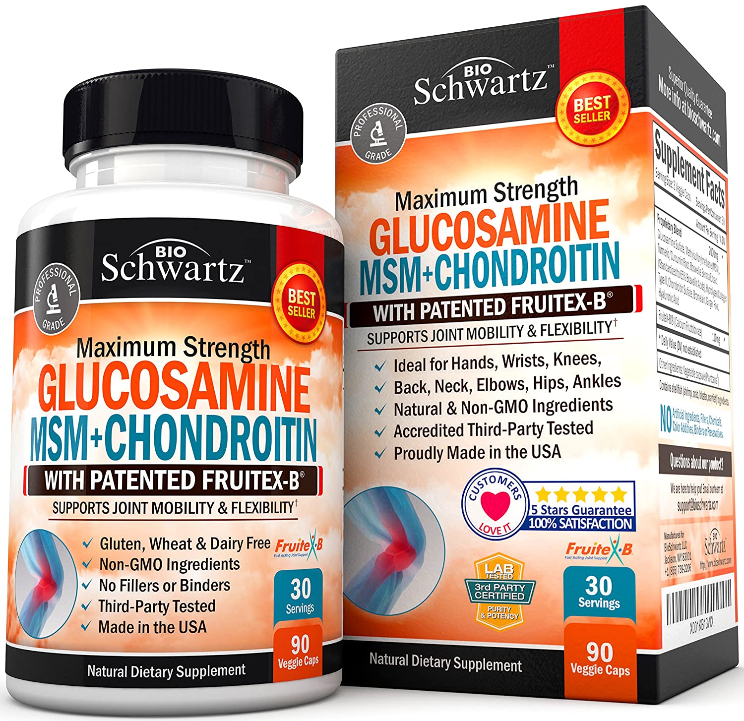 Glucosamine Chondroitin MSM Turmeric for Hip, Joint &  Back Pain Relief ...