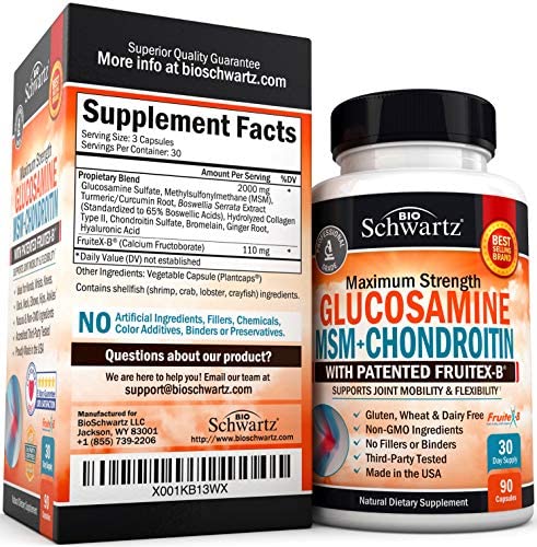 Glucosamine Chondroitin MSM Turmeric for Hip, Joint &  Back ...