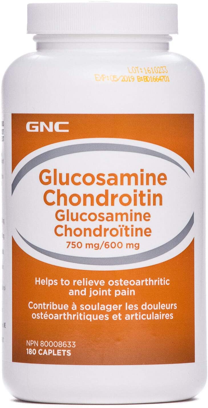 GNC Glucosamine Chondroitin 750mg/600mg, 180 Caplets, Helps Relieve ...