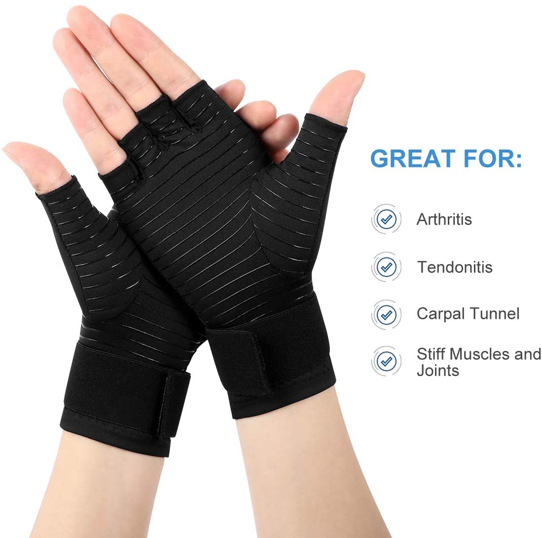 Healifty Compression Gloves Arthritis Gloves  Copper Fit Gloves for ...