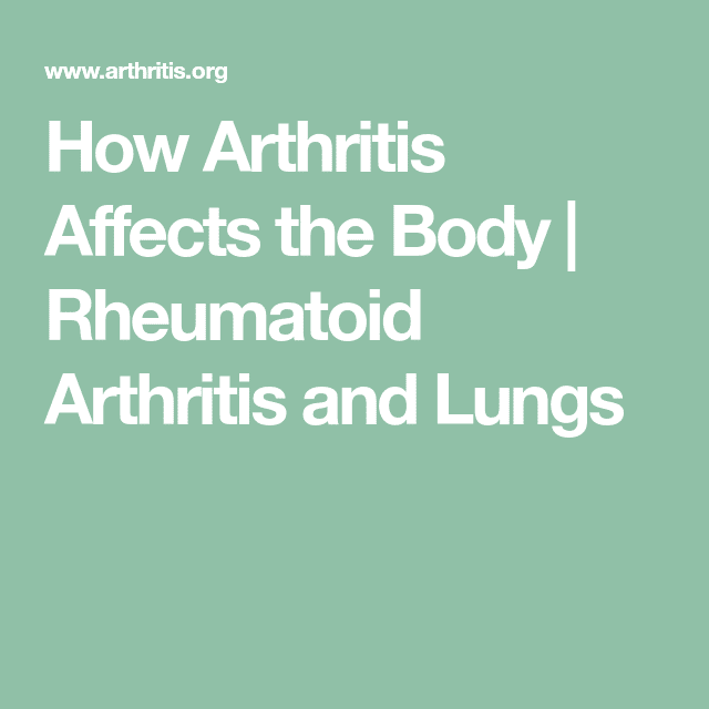 How Arthritis Affects the Body