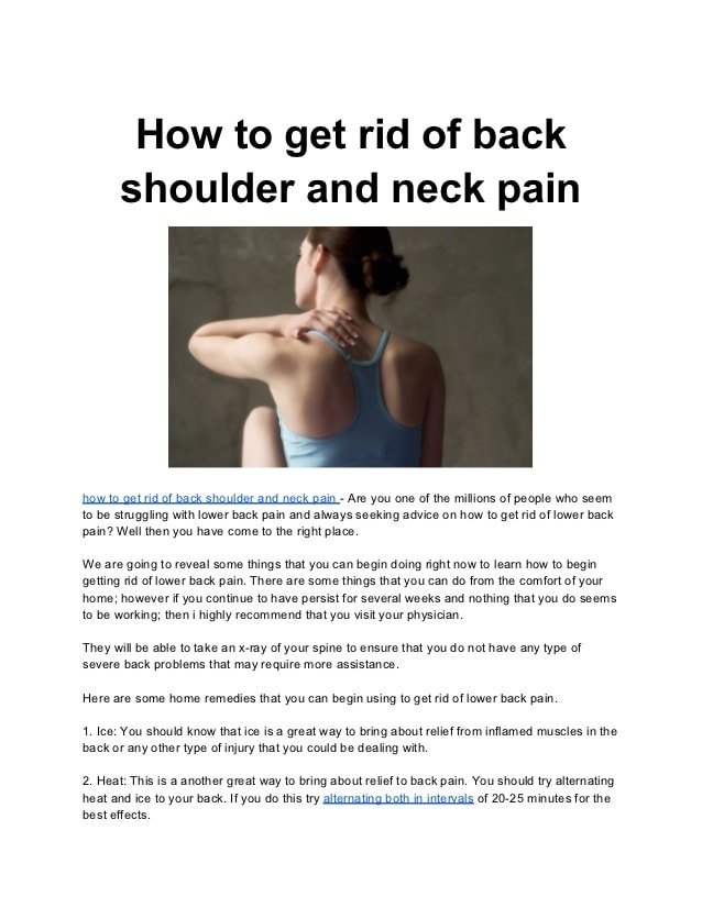 How to get rid of back and neck pain
