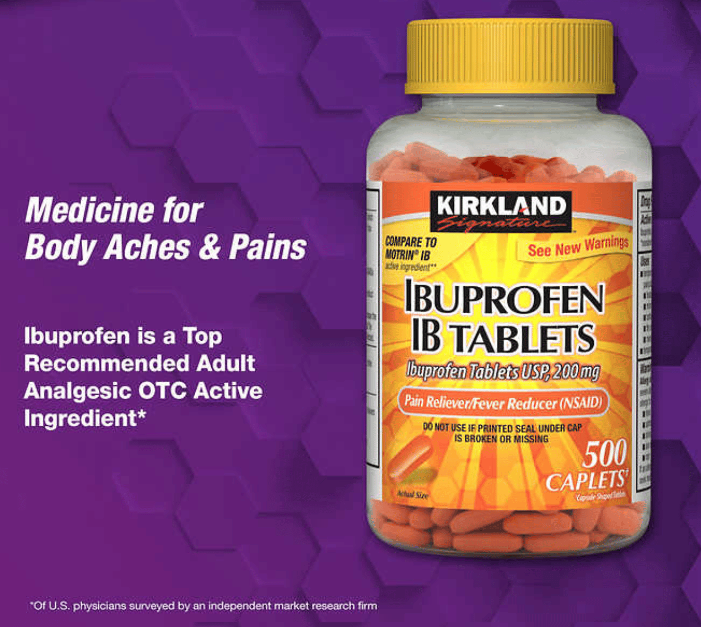 Kirkland Signature Ibuprofen IB 200 mg, 1000 Count Tablets  Vitaful