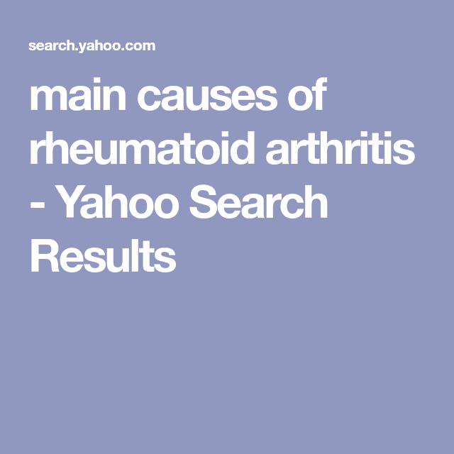 main causes of rheumatoid arthritis