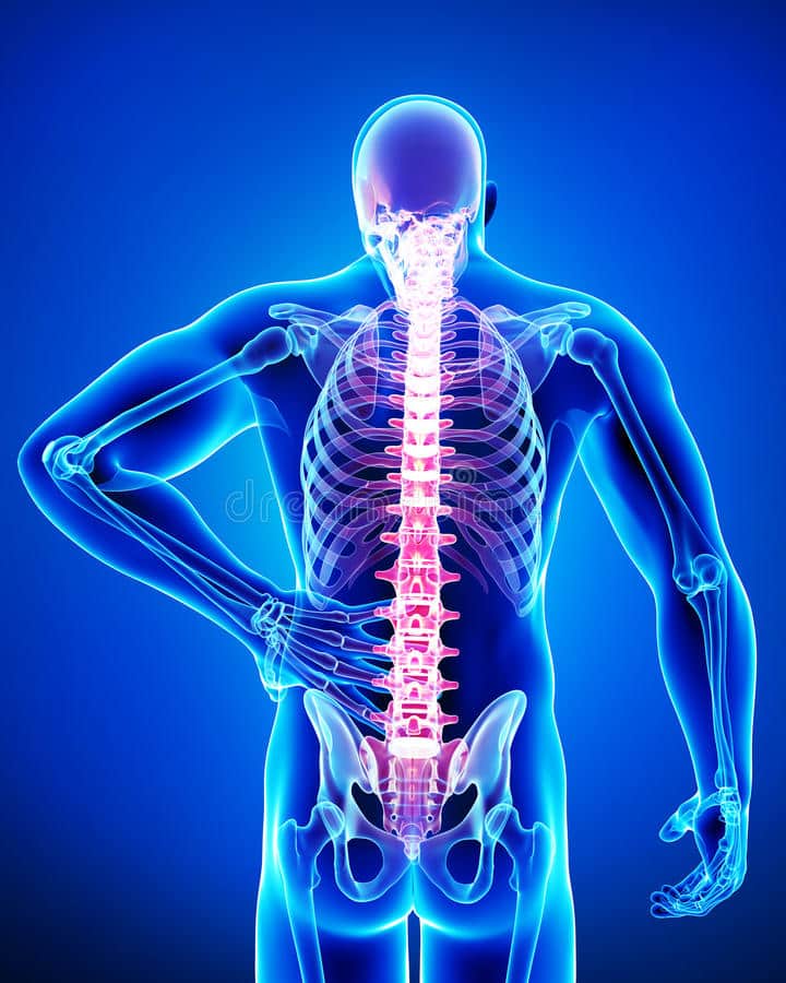 Male back pain stock illustration. Image of arthritis