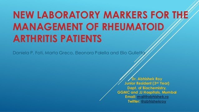 New laboratory markers for the management of Rheumatoid ...
