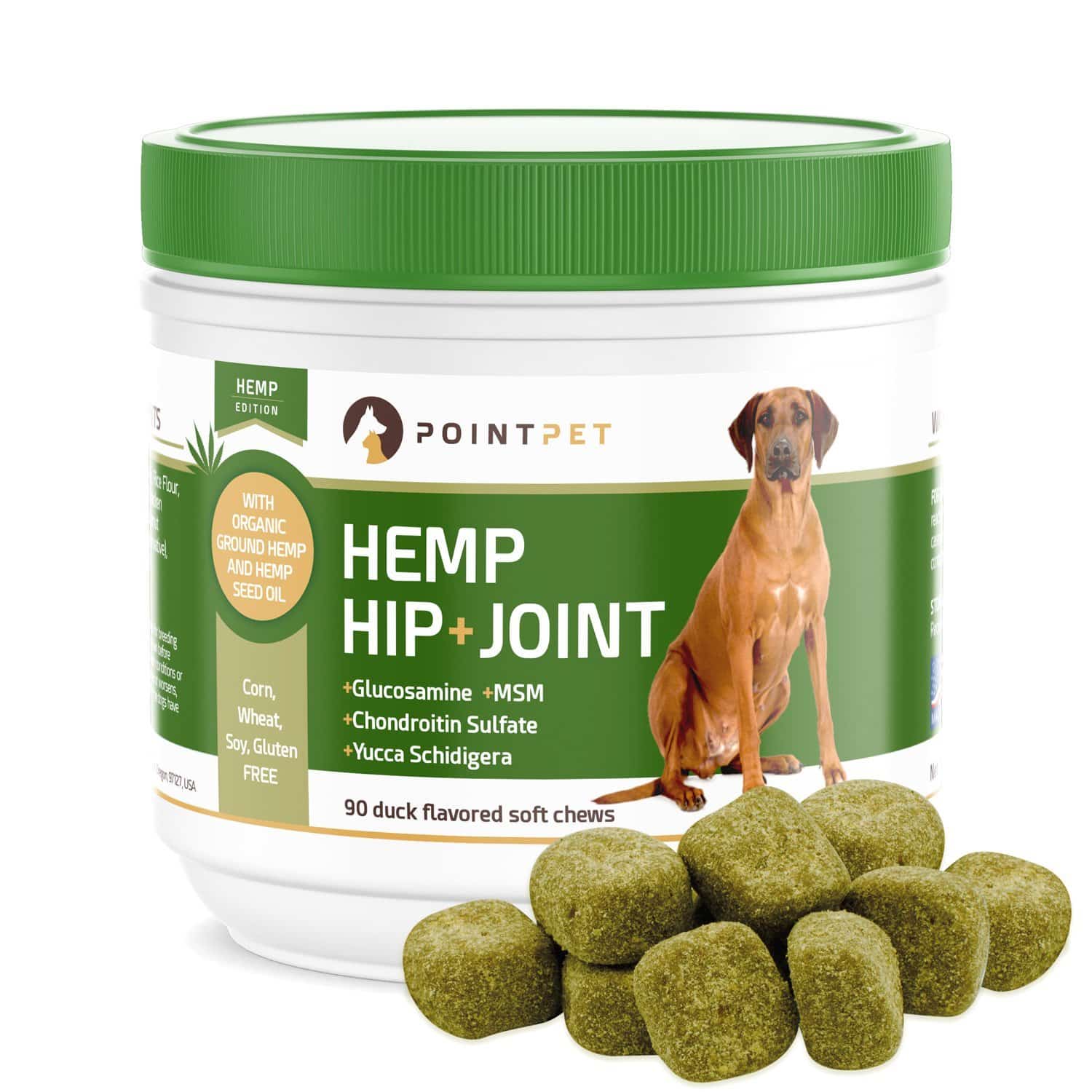 PointPet Advanced Hip and Joint Supplement for Dogs with Organic Hemp ...
