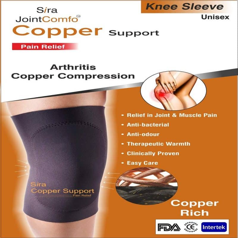 Sira Copper Compression Knee Sleeve, Arthritis Pain Relief, Knee ...