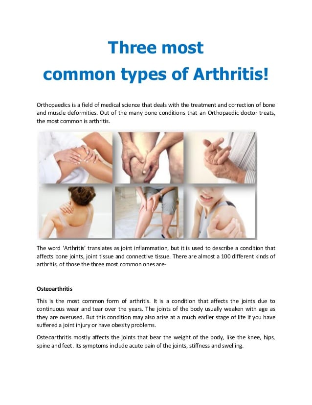 Three most Common Types of Arthritis!