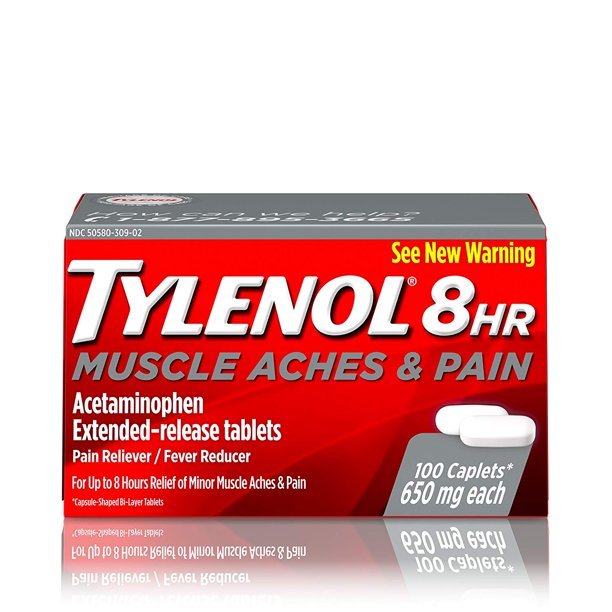 Tylenol 8hr Muscle Aches &  Pain Reliever Acetaminophen ...