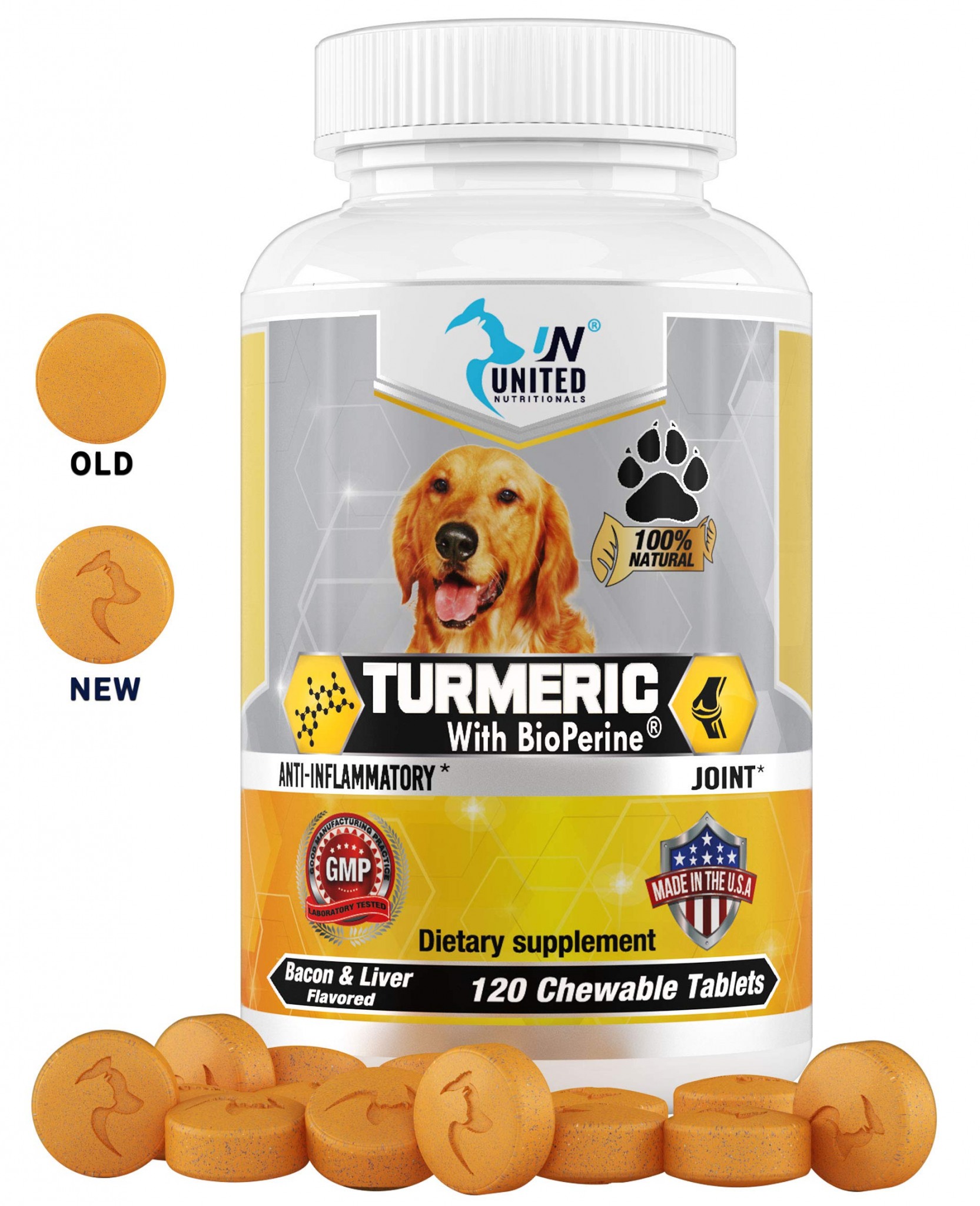 United Nutritionals Turmeric with BioPerine for Dogs, Anti Inflammatory ...